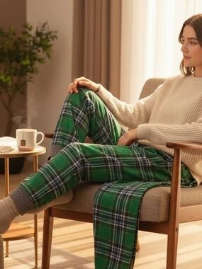 Women's Aerie plaid Pajama Jogger Style Pants in size XS Short
